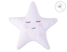 Bobono Poduszka przytulanka z minky Little STAR z grzechotką- biała