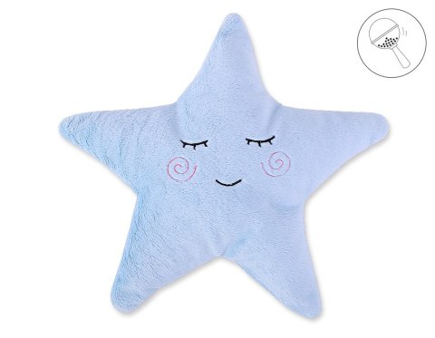 Bobono Poduszka przytulanka z minky Little STAR z grzechotką - niebieska