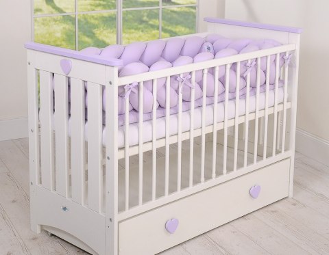 My Sweet Baby Ochraniacz warkocz pleciony do łóżeczka XXL - fioletowy