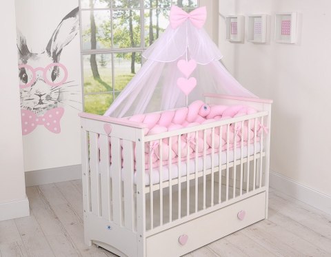 My Sweet Baby Ochraniacz warkocz pleciony do łóżeczka XXL - różowy
