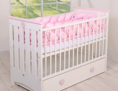 My Sweet Baby Ochraniacz warkocz pleciony do łóżeczka XXL - różowy