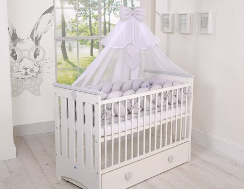 My Sweet Baby Ochraniacz warkocz pleciony do łóżeczka XXL -szary